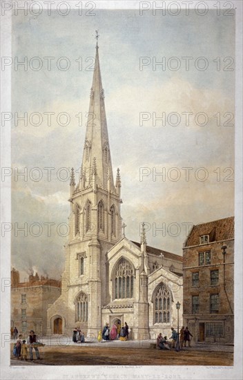 St Andrew's Church, Wells Street, Marylebone, London, c1846. Artist: Day & Haghe