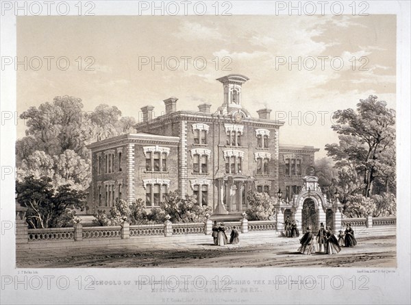 London Society Schools for teaching blind people, Avenue Road, Marylebone, London, c1860. Artist: Day & Son