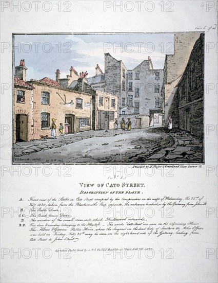 Cato Street, Marylebone, London, 1820. Artist: F Moser