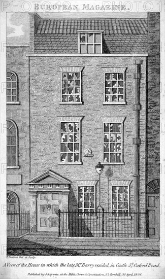 House that the artist James Barry lived in, Eastcastle Street, Marylebone, London, 1806. Artist: Thomas Prattent
