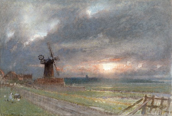 'Cley, Norfolk', c1865-1932. Artist: Albert Goodwin