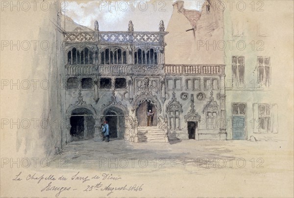 'La Chapelle du Sang de Dieu, Bruges', 1846. Artist: Sir John Gilbert