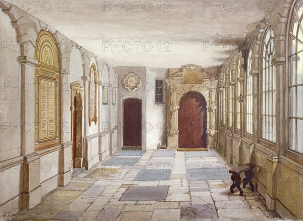 Passage leading to the chapel, Charterhouse, London, 1885. Artist: John Crowther