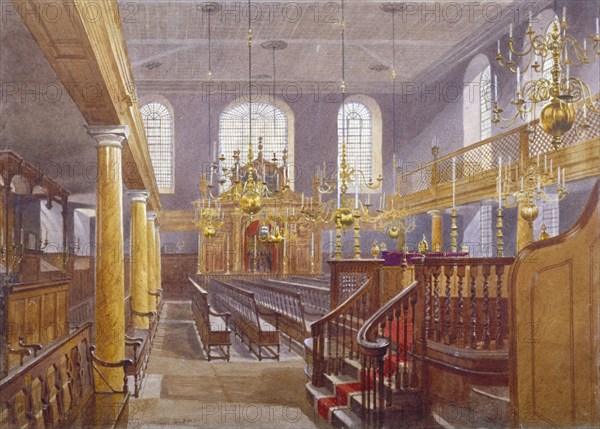 Synagogue, Bevis Marks, City of London, 1884. Artist: John Crowther
