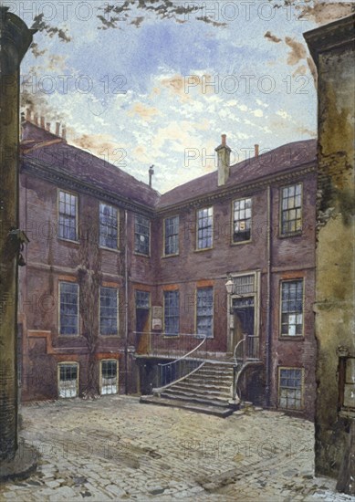 View of an old house in Great Winchester Street, City of London, 1880. Artist: John Crowther