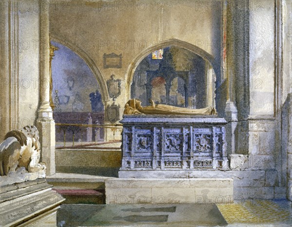 Lord and Lady Crosby's monument in St Helen's Church, Bishopsgate, City of London, 1883. Artist: John Crowther