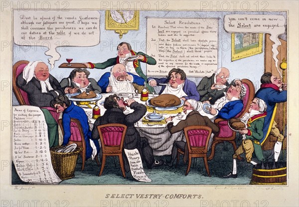 'Select vestry comforts', 1828. Artist: Thomas Jones