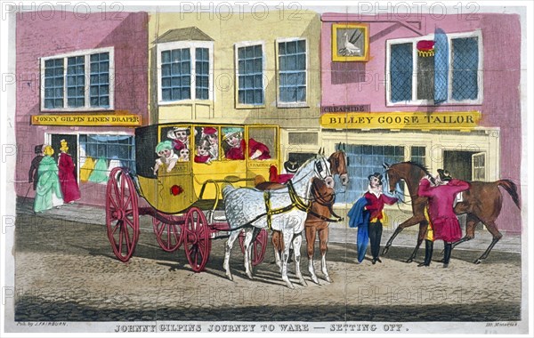 Johnny Gilpin's journey to Ware - setting off', c1795. Artist: Anon