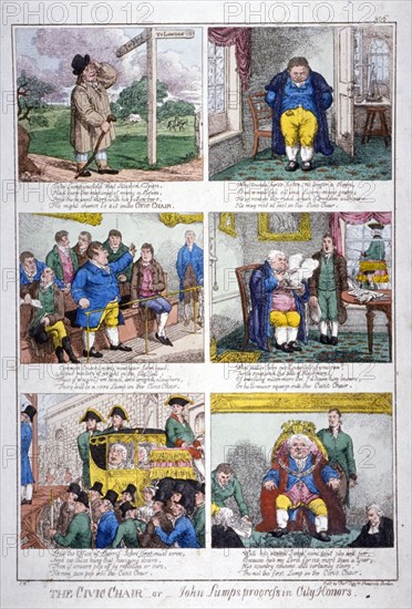 The civic chair - or - John Lump's progress in City honors', c1815. Artist: Anon