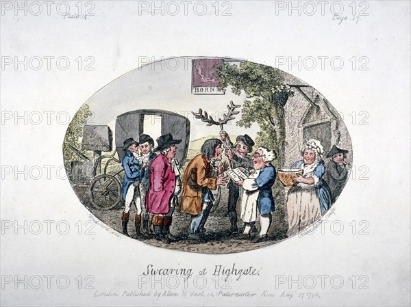 Swearing at Highgate', 1796. Artist: Isaac Cruikshank