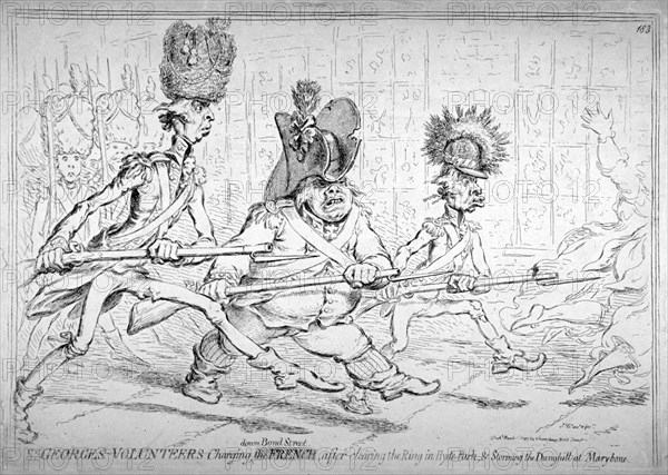 'St George's Volunteers...', 1797. Artist: James Gillray