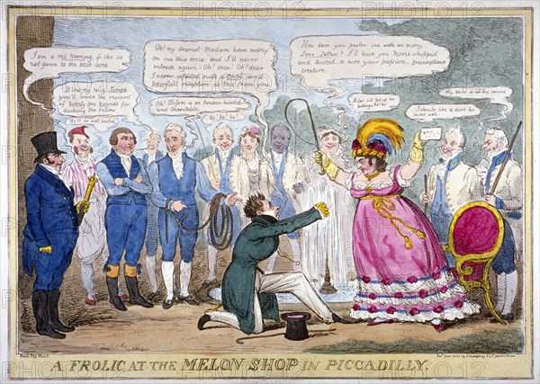 A frolic at the melon shop in Piccadilly', 1826. Artist: Isaac Robert Cruikshank