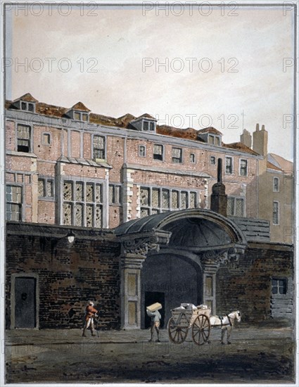 Gateway of Winchester Place, London, 1820. Artist: George Shepherd