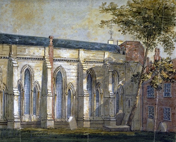 View of Temple Church, London, c1810. Artist: William Pearson