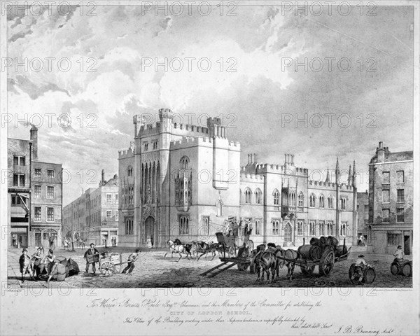 View of the City of London School, Honey Lane Market, Milk Street, City of London, 1835.             Creator: GE Madeley.