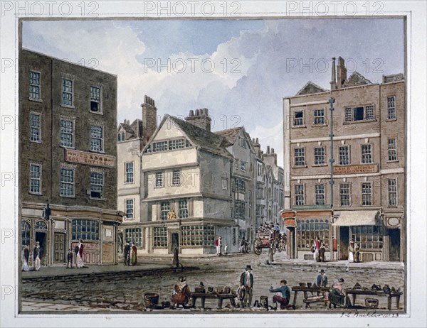 View of Middle Row and Gray's Inn Lane, Holborn, London, 1823. Artist: John Chessell Buckler