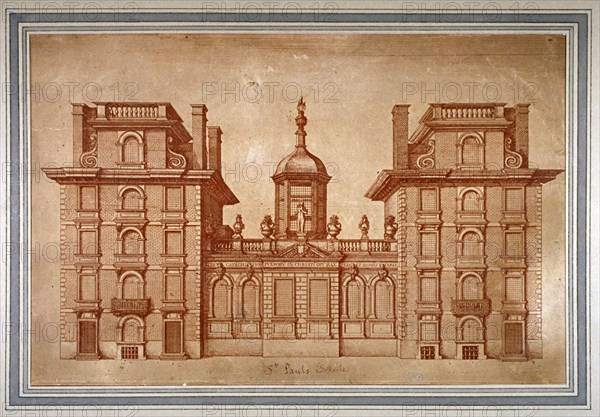 View of St Paul's School, City of London, c1670. Artist: Unknown