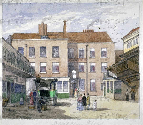 View of the Saracen's Head Inn, Snow Hill, City of London, c1835. Artist: Anon