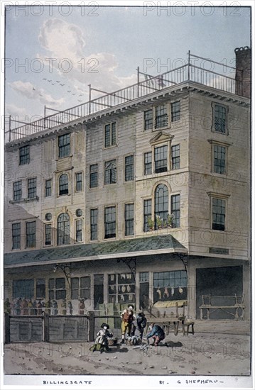 Billingsgate Market, City of London, c1810. Artist: George Shepherd