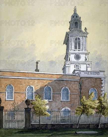 Church of St Botolph without Bishopsgate, City of London, c1815. Artist: William Pearson