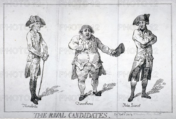 'The Rival Candidates', 1784. Artist: Isaac Cruikshank