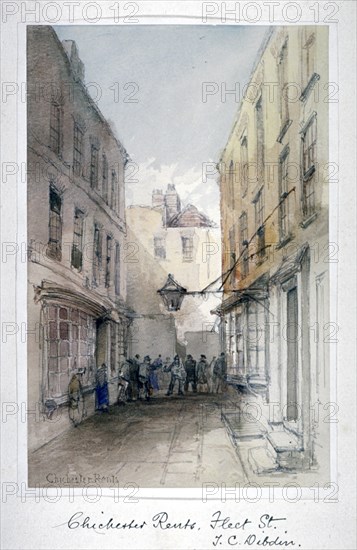 View in Chichester Rents, Fleet Street, City of London, c1850. Artist: Thomas Colman Dibdin