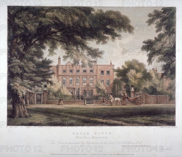 View of Eagle House, Brook Green, Hammersmith, London, c1810. Artist: Day & Haghe