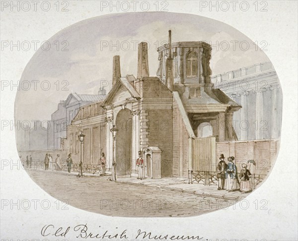 View of the old British Museum, Bloomsbury, London, 1850. Artist: James Findlay