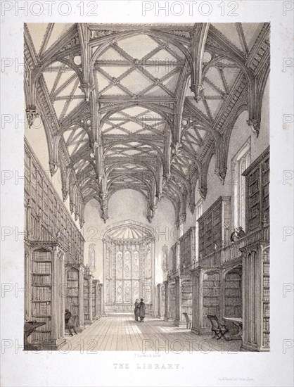 Interior view of the library, Lincoln's Inn, Holborn, London, c1850. Artist: Day & Haghe