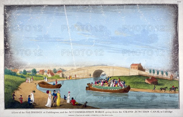 Bridge over the Grand Union Canal, Bayswater, London, 1801. Artist: Anon