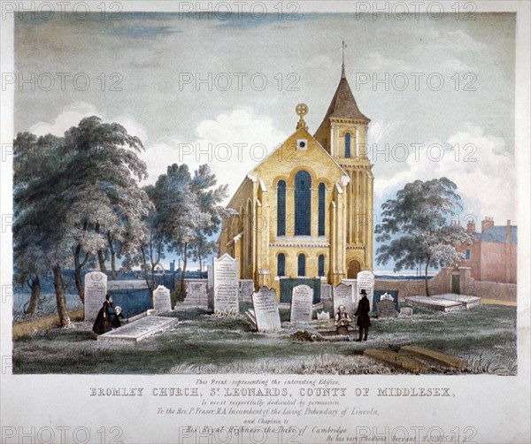 St Leonard's Church, Bromley-by-Bow, London, c1860. Artist: Anon