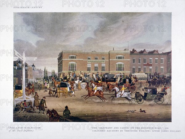 The Elephant and Castle Inn, Newington Butts, Southwark, London, 1826. Artist: Theodore Henry Adolphus Fielding