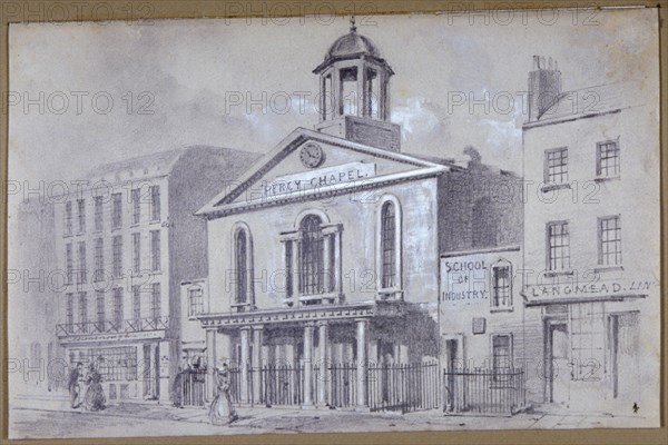 Percy Chapel, Charlotte Street, Fitzroy Square, London, 1857. Artist: Anon