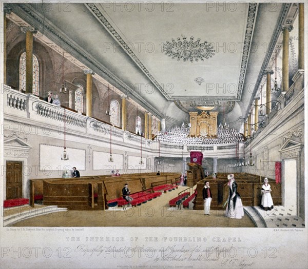 Interior view of the Foundling Chapel, Guilford Street, St Pancras, London, c1840. Artist: GR Sarjent