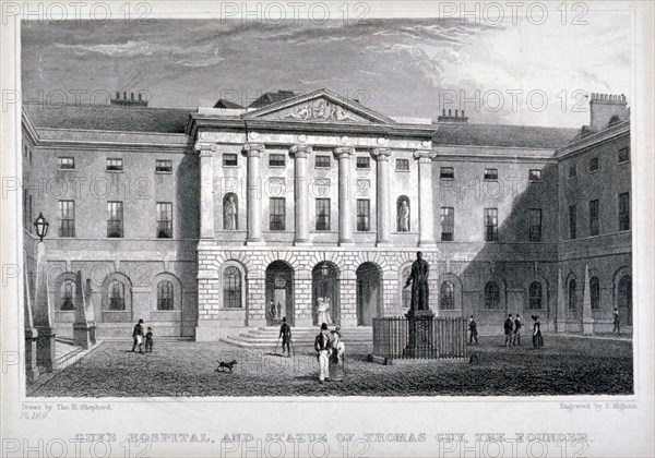 Guy's Hospital, Southwark, London, c1825. Artist: Thomas Higham