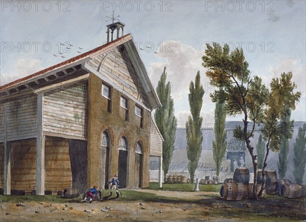 Beaufoy's Vinegar Works on the site of Cuper's Gardens, Lambeth, London, 1809. Artist: George Shepherd