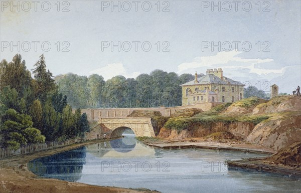 View of the Regent's Canal, Lisson Grove Road, St John's Wood, London, c1830. Artist: William Crotch