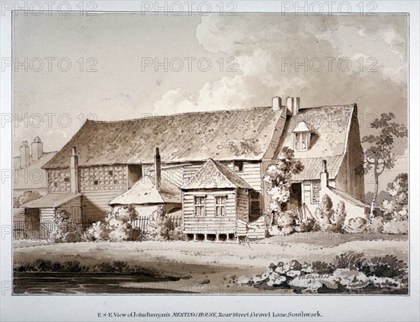 South-east view of John Bunyan's meeting house, Zoar Street, Southwark, London, 1813. Artist: Thomas Hosmer Shepherd