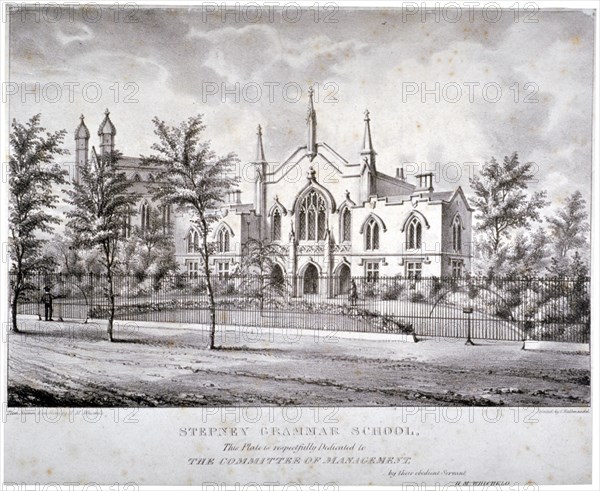 Stepney Grammar School, Stepney, London, c1840. Artist: Charles Joseph Hullmandel