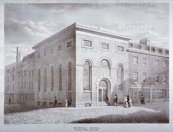 Whitefield Chapel on Charles Street, Westminster, London, c1841. Artist: George Scharf