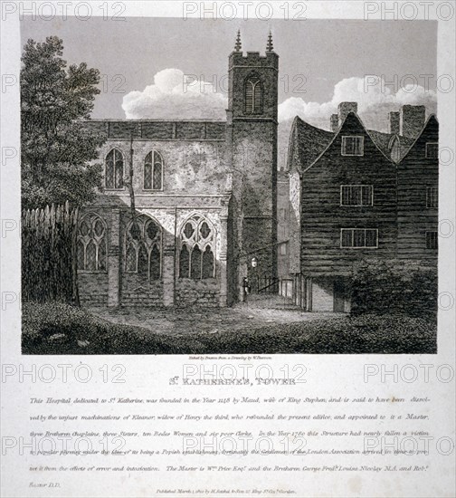 Church of St Katherine by the Tower, Stepney, London, 1810. Artist: W Preston