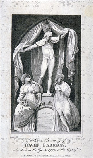 Monument to David Garrick in the south transept of Westminster Abbey, London, 1797. Artist: Philip Audinet