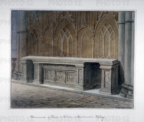 Anne of Cleves' monument, Westminster Abbey, London, 1829. Artist: John Chessell Buckler