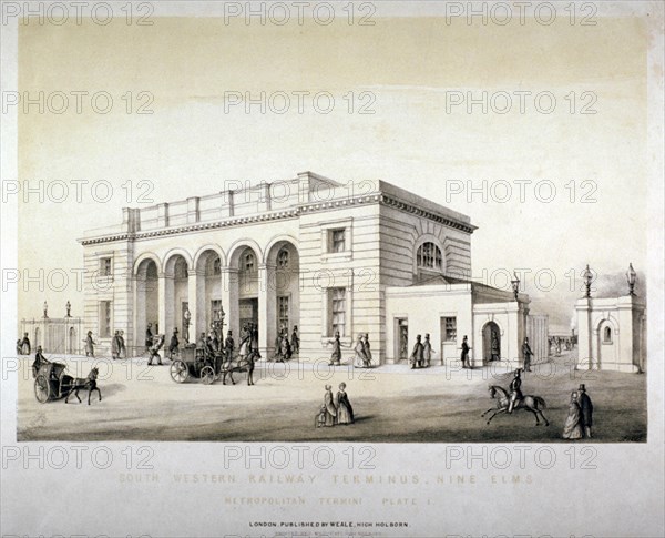 South Western Railway Terminus, Nine Elms, Battersea, London, c1840. Artist: Anon