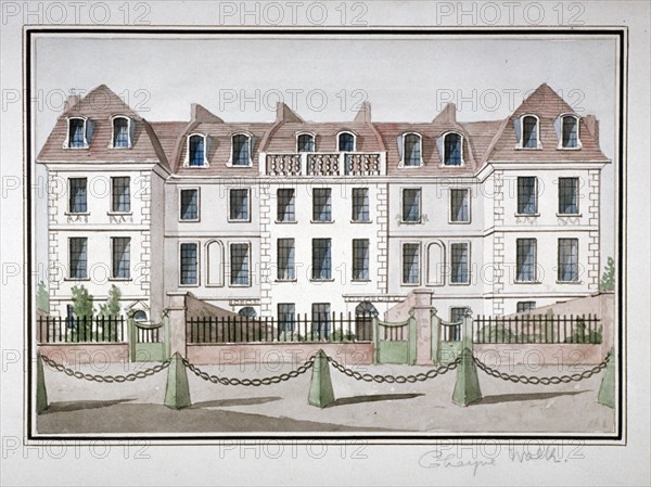 Houses at Cheyne Walk, Chelsea, London, c1850. Artist: Anon