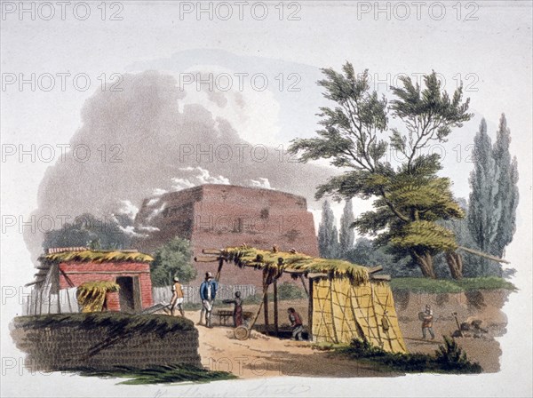 Brick kiln near Sloane Street, Chelsea, London, 1812. Artist: William Pickett