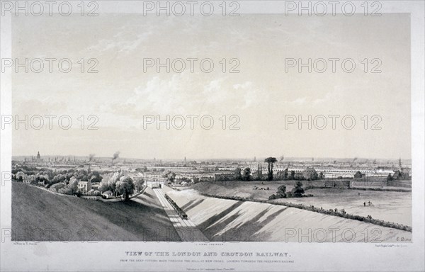 London and Croydon Railway, New Cross, Deptford, London, 1838. Artist: Edward Duncan