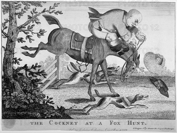 'The Cockney at a Fox Hunt', 1779. Artist: Anon