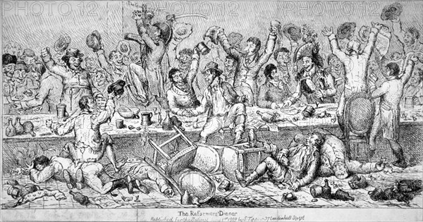 'The Reformers' Dinner', 1809. Artist: Samuel de Wilde