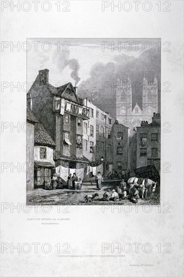 William Caxton's house in the Almonry, Westminster, London, 1827. Artist: George Cooke